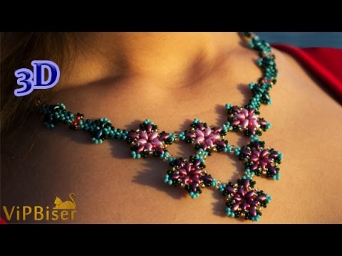 Видео: Колье из Бисера и SuperDuo "Яблоневый Цвет". 3D Мастер-класс