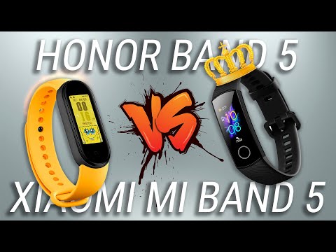Видео: Сравнение Xiaomi mi Band 5 vs HONOR Band 5 / Выбираем лучший фитнес браслет в 2020 году