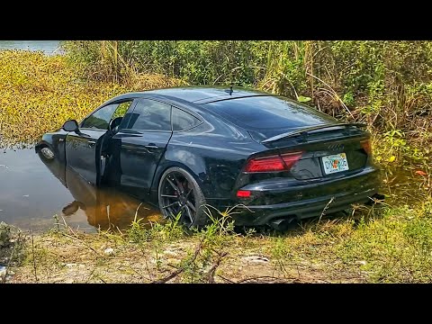 Видео: Нашли Audi A7 утопленную в болоте с крокодилами