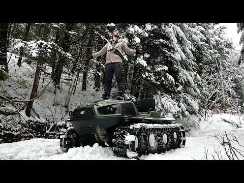 Видео: Вездеход Argo Frontier650 8x8 на зимних ГУСЕНИЦАХ!