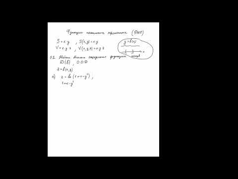 Видео: Функции двух переменных. Область определения функции. Предел функции. Точки (линии) разрыва функции