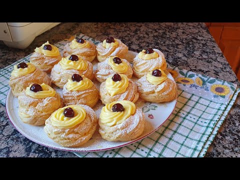 Видео: Заварные пирожные с кремом/ Итальянские Зепполе