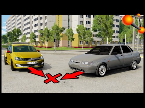 Видео: ТАКСИСТ Вылетел НА КРАСНЫЙ! ДТП На Перекрестке! - BeamNg Drive