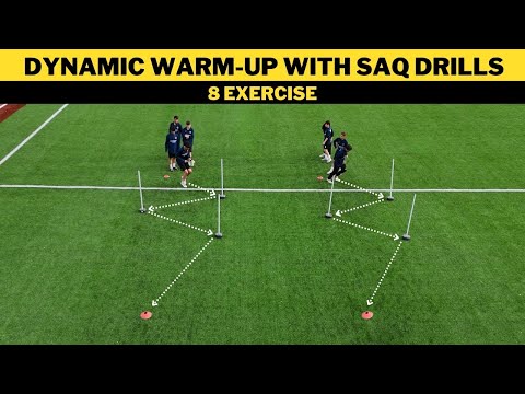 Видео: Динамическая разминка с упражнениями SAQ | 8 футбольных упражнений
