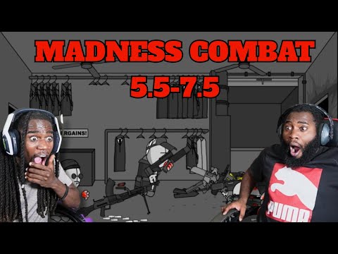Видео: Близнецы сходят с ума!! | Madness Combat 5.5-7.5 | SmokeCounty JK Reaction