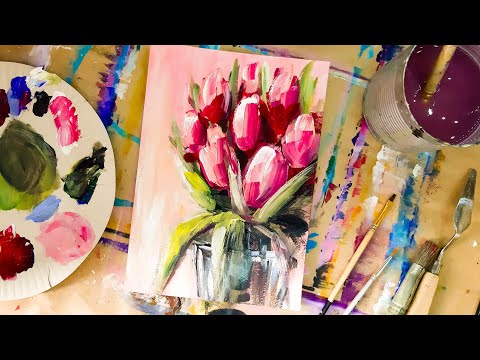Видео: ТЮЛЬПАНЫ | Как нарисовать | Рисуем просто