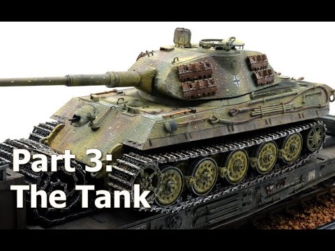 Видео: Покраска и состаривание башни King Tiger Porsche, Meng 1/35