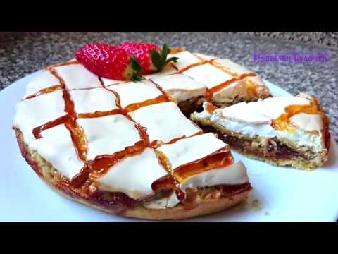 Видео: Очень вкусно! Песочный пирог  с безе-глазурью