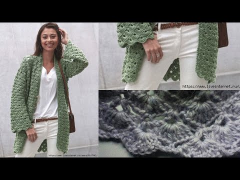 Видео: Оригинальный кардиган крючком Простым Известным узором