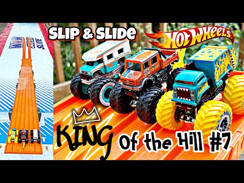 Видео: Эпическая гонка на монстр-траках «SLIP & SLIDE» — Hot Wheels/Monster Jam — 2021 KING OF THE HILL #7!