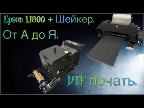 Видео: DTF печать с шейкером на базе Epson L1800 + powder shaker