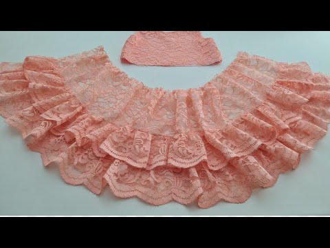 Видео: Очень простое раскрой и шитье кружевного платья на подкладке / изготовление платьев с оборками