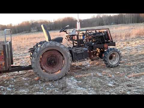 Видео: Самодельный трактор с дизелем 4×4 ч(6)первый выезд.