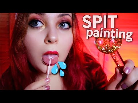 Видео: АСМР 💄 МАКИЯЖ СЛЮНКОЙ 🐌 ASMR SPIT PAINTING your Makeup 💄 6.0 mouth sounds