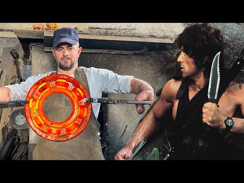 Видео: Нож Голливуд Рэмбо - Ковка из старого подшипника. Самый острый нож.