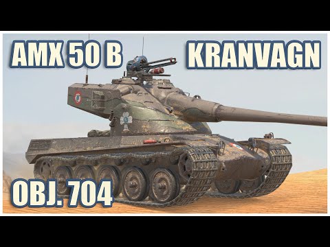 Видео: AMX 50 B, Kranvagn & Объект 704 • WoT Blitz Gameplay