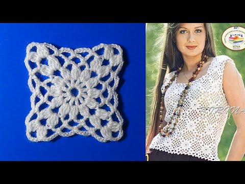 Видео: Топ из квадратных мотивов. МК. (для начинающих).