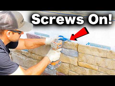 Видео: Как установить каменный шпон без раствора — STONEfaçade от CertainTeed на летней кухне