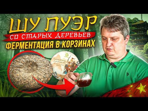 Видео: Шу пуэр со старых деревьев ферментированный в корзинах из Наньбэнь Лаочжай