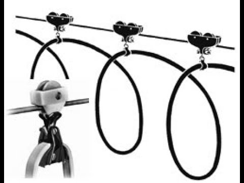 Видео: Кабельная подвеска. Кабельные каретки тросовые. Кабельные тележки для троса.