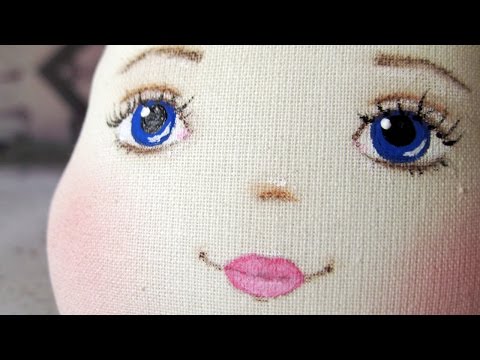 Видео: Как нарисовать лицо текстильной кукле. | Elma-toys
