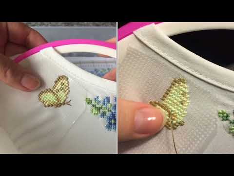 Видео: 139.  Окончание "Июля" на блузке. Вышивка на одежде на водорастворимой канве.