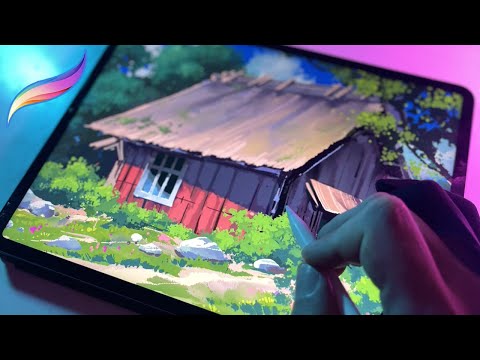 Видео: Набросок в стиле Ghibli: Домик.