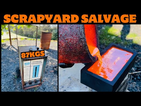 Видео: Сигарета Scrapyard Salvage 87 кг — плавка металла ASMR — мусор в сокровище — медь, латунь, алюминий