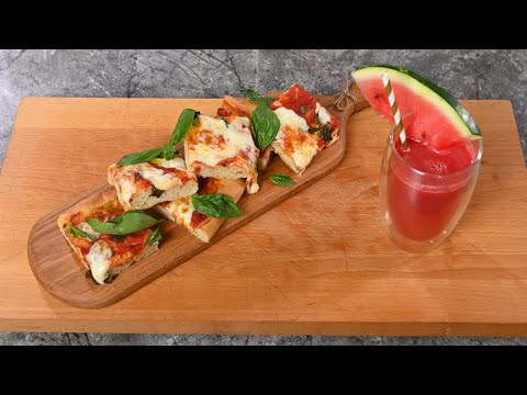 Видео: Пицца Маргарита. Арбузный лимонад