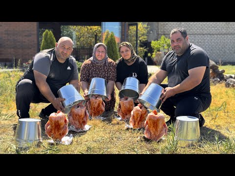 Видео: Популярный рецепт целых курочек зажаренных под ведром. KING COOKING был удивлён!!!