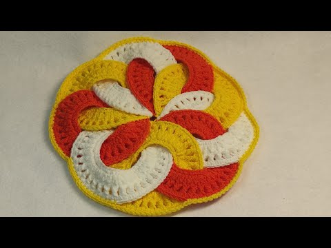Видео: Подставка под горячее. Необычное решение.Вязание крючком.