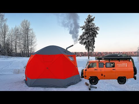 Видео: Буханка и большая палатка в -30. Тест.