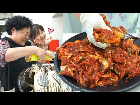 Видео: Рецепт мамы l Yangnyeom Gejang🦀Острые маринованные сырые крабы🍲Mukbang Влог с свекровью
