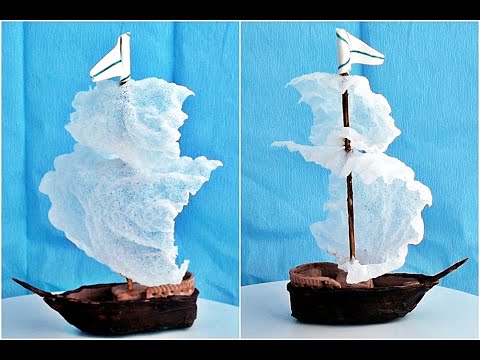 Видео: КОРАБЛИК ДЛЯ ТОРТА. С парусами из рисовой бумаги