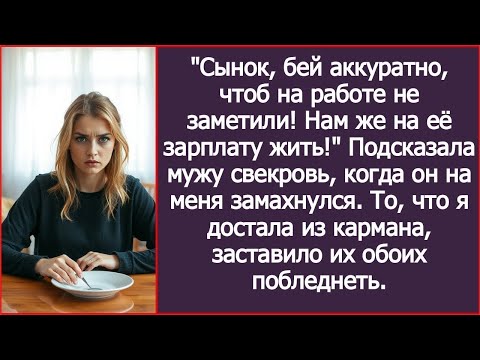 Видео: Сынок, бей аккуратно, чтоб на работе не заметили! Нам же на её зарплату жить! Подсказывала свекровь.