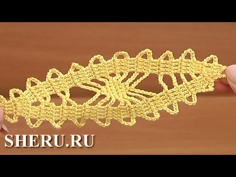 Видео: Crochet Brugge Motif  Урок 11 Продолговатый мотив в технике брюггского кружева