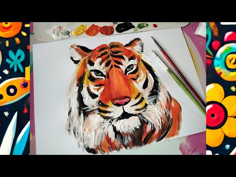 Видео: Урок Рисования Как НарисоватьТигра/рисование для детей
