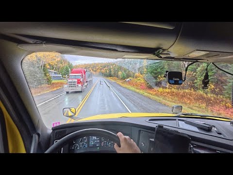 Видео: Канадская осень. Работа дальнобойщика в Канаде