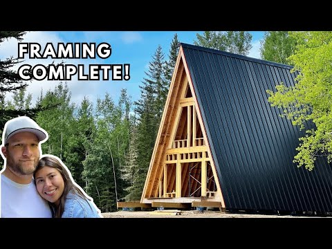 Видео: Строительство каркасного дома площадью 850 кв. футов (850 кв. футов) | Каркас готов (часть 2)