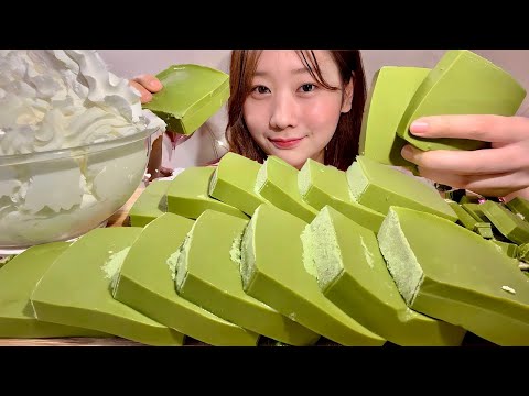 Видео: ASMR молочный пудинг маття【русские субтитры】【Mukbang/ Eating Sounds】