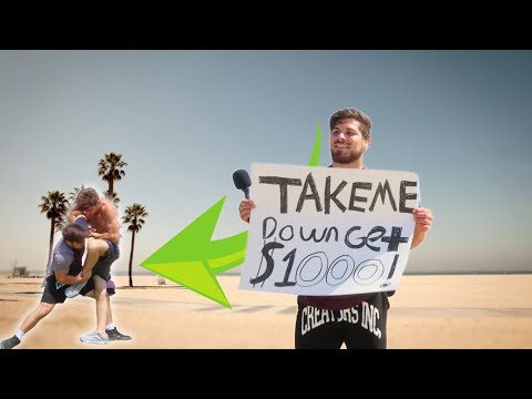 Видео: Срази меня и выиграй 1000 долларов против незнакомцев (Венецианский пляж)