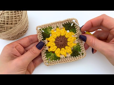 Видео: КРАСИВЫЙ И ПРОСТОЙ МИНИ-КВАДРАТ ПОДСОЛНЕЧНИКА