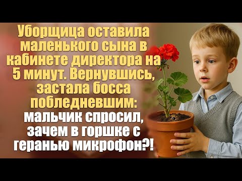 Видео: Уборщица оставила маленького сына в кабинете директора на 5 минут. Вернувшись, застала босса...