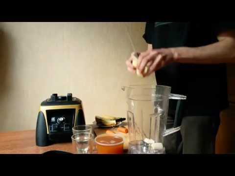 Видео: Коктейль банан с яблоком в блендере KING MIX commercial blender