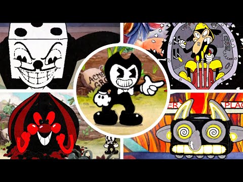 Видео: Cuphead — Бенди Мод (Экстремальный огонь-чернила) против всех боссов чернил