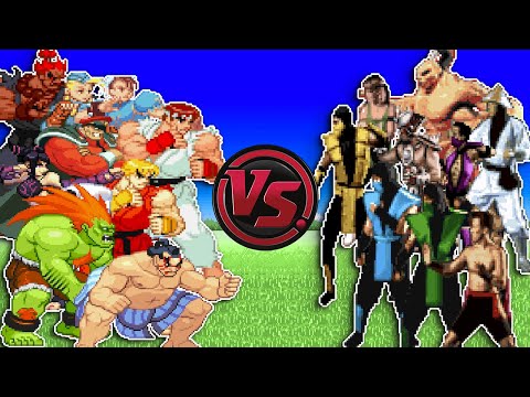 Видео: Street Fighter против Mortal Kombat! Анимация спрайтов