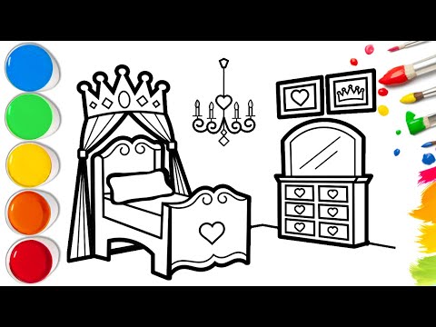 Видео: Как нарисовать красивую спальню принцессы | Простое пошаговое руководство