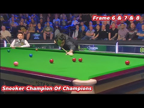 Видео: Чемпион по снукеру среди чемпионов Ронни О'Салливан против Дина Джунху (кадры 6, 7 и 8)