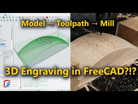 Видео: 3D-гравировка криволинейных поверхностей в FreeCAD 1.1 | Полный рабочий процесс обработки CAD-CAM