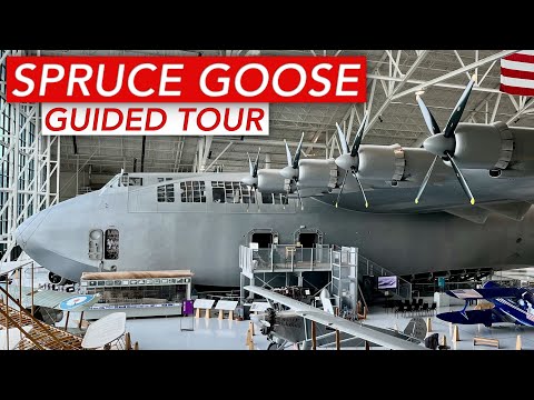Видео: Подробный тур по Spruce Goose! - Hughes H-4 Hercules.